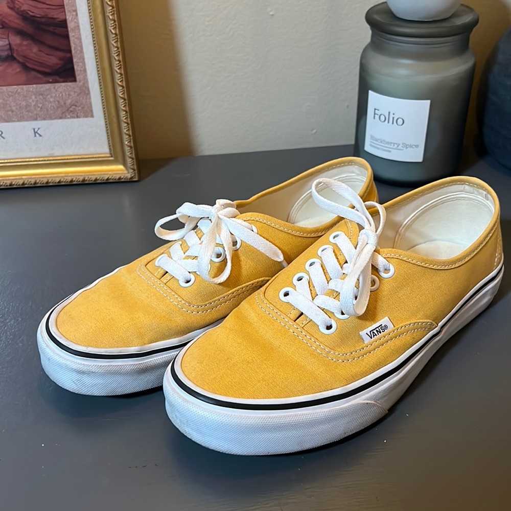 Yellow Cloth Vans Sneakers